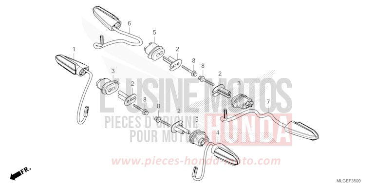 CLIGNOTANT de Africa Twin PEARL GLARE WHITE (NHB53H) 2023